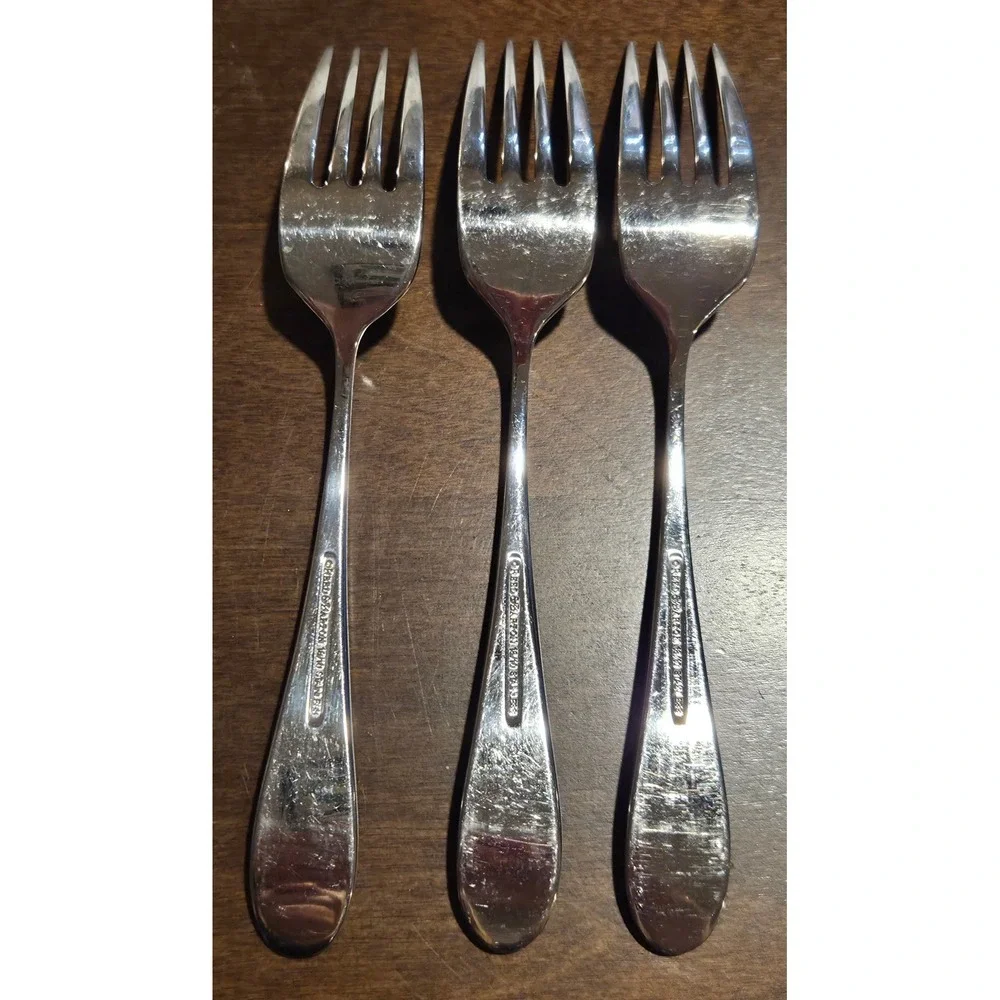 Reed & Barton Dayton Stainless Steel Salad Forks Set of 3 18/10 Flatware